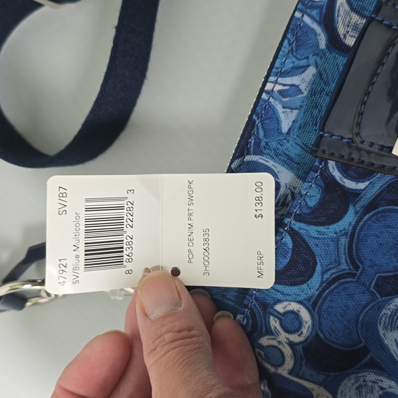 NWT Coach Blue Patterned Crossbody Bag - Picture 4 of 10